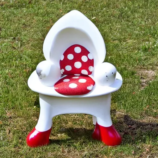 Image similar to a chair in the shape of a toadstool