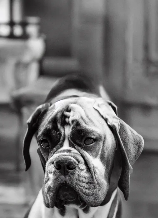 Image similar to film still of a boxer Dog as Sherlock Holmes, 4k