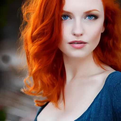 Prompt: beautiful redhead woman