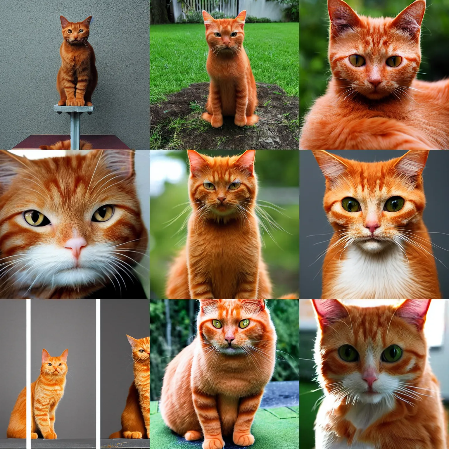 Prompt: ginger cat, symmetrical balance