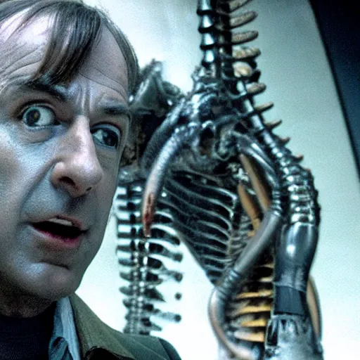 Image similar to film still of saul goodman in alien, giger, detailed