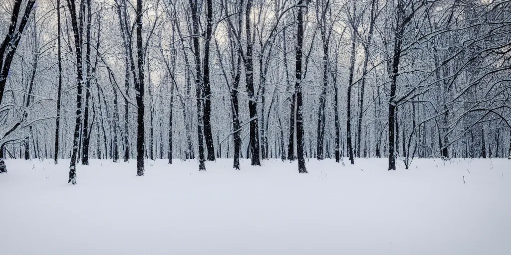 Prompt: forest covered in snow, golden hour, photorealistic, 4k,