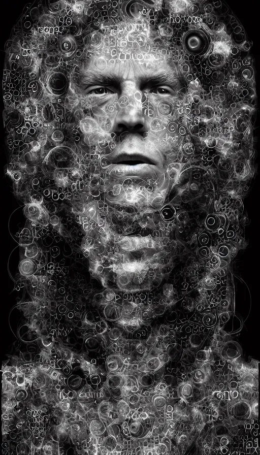 Image similar to portrait of a digital shaman, by jason de graaf