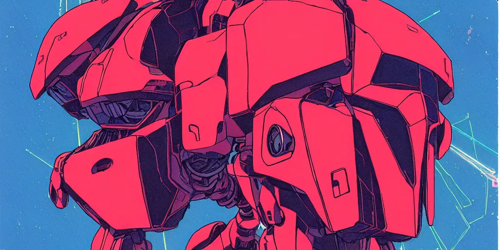 Image similar to risograph grainy painting of gigantic huge evangelion - like complicated agundam mech face with a lot of details and lasers covered ooze, by moebius and dirk dzimirsky and satisho kon, close - up wide portrait