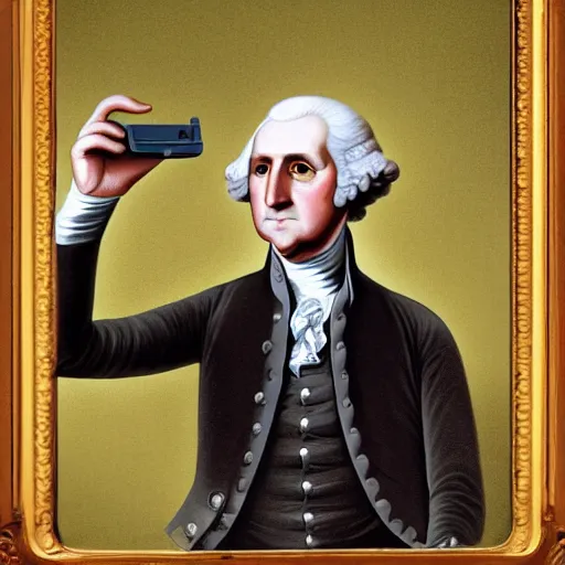 Image similar to george washington playing his gameboy, trending on cgsociety