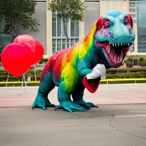 Image similar to photo of a tyrannosaurus clown