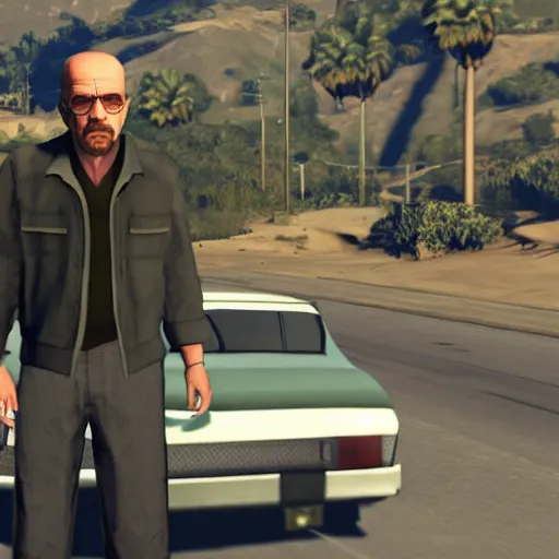 Prompt: heisenberg in gta 5 style,