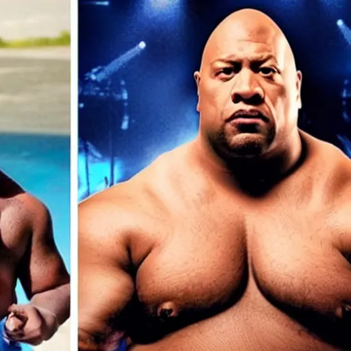 Image similar to fat dwayne the rock jhonson