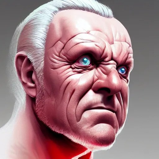 Image similar to portrait of anthony hopkins as the real evil, sadistic look, red skin, devil horns, mattepainting concept blizzard pixar maya engine on stylized background splash comics global illumination lighting artstation, sharp focus, lois van baarle, ilya kuvshinov, rossdraws