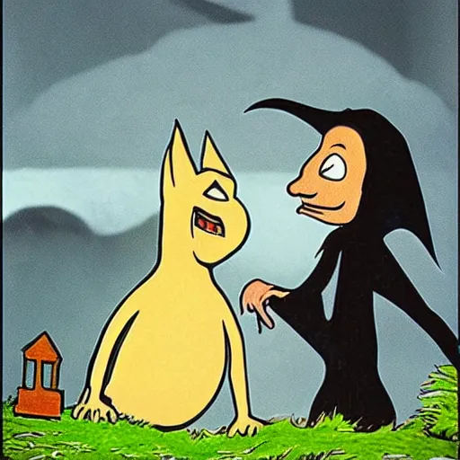 Image similar to nosferatu in moominvalley