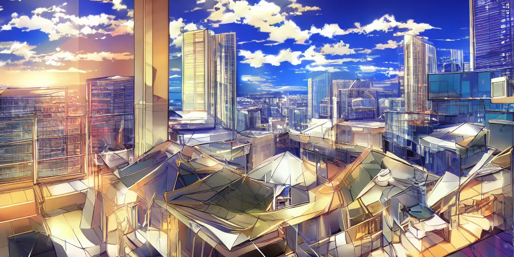 Image similar to anime penthouse background, award - winning digital art