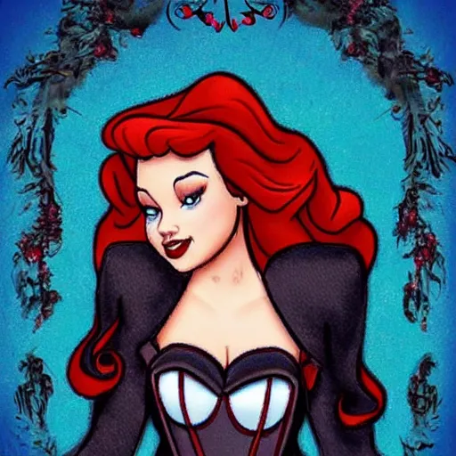 Image similar to disney princess in the style of slipknot