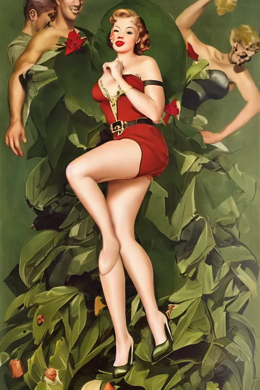 Prompt: a portrait one full body pin up dressing a military unioform,a garden backgound Gil Elvgren,Vaughan Bass,Joyce Ballantyne style,center composition,anatomically correct