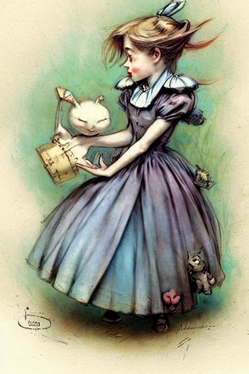 Image similar to (((((1950s alice in wonderland. muted colors.))))) by Jean-Baptiste Monge !!!!!!!!!!!!!!!!!!!!!!!!!!!