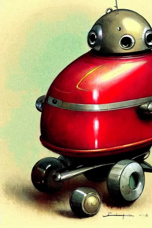 Prompt: ( ( ( ( ( 1 9 5 0 s retro future android robot fat robot mouse red wagon. muted colors., ) ) ) ) ) by jean - baptiste monge,!!!!!!!!!!!!!!!!!!!!!!!!!