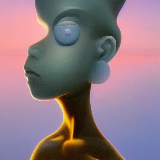 Image similar to !dream Goro Fujita, minimalistic, hyperrealistic surrealism, award winning masterpiece with incredible details, epic stunning, infinity pool, a surreal vaporwave liminal space, highly detailed, trending on ArtStation, artgerm and greg rutkowski and alphonse mucha, daily deviation, IAMAG, broken giant marble head statue ruins, golden hour