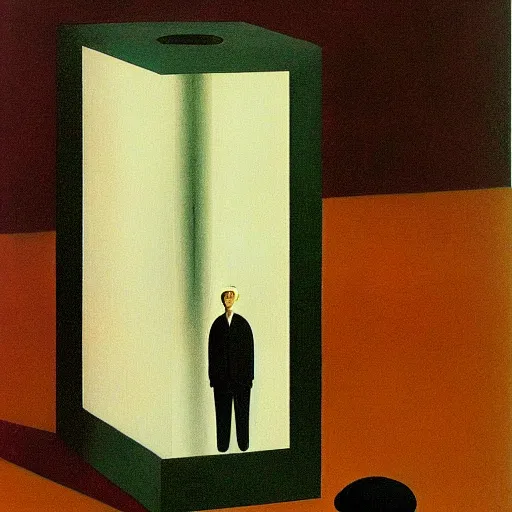 Image similar to a memory machine. rene magritte.