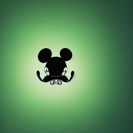 Prompt: silhouette of mickey mouse on a green background, 8 k