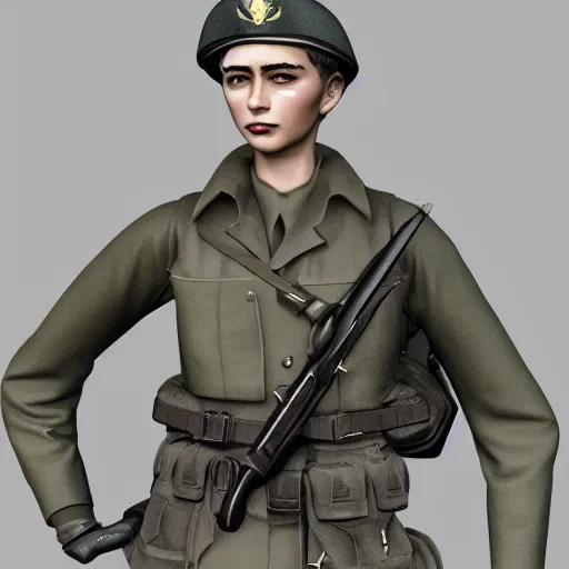 Prompt: french soldier WW2, transes, anime style, super detailed, 4k