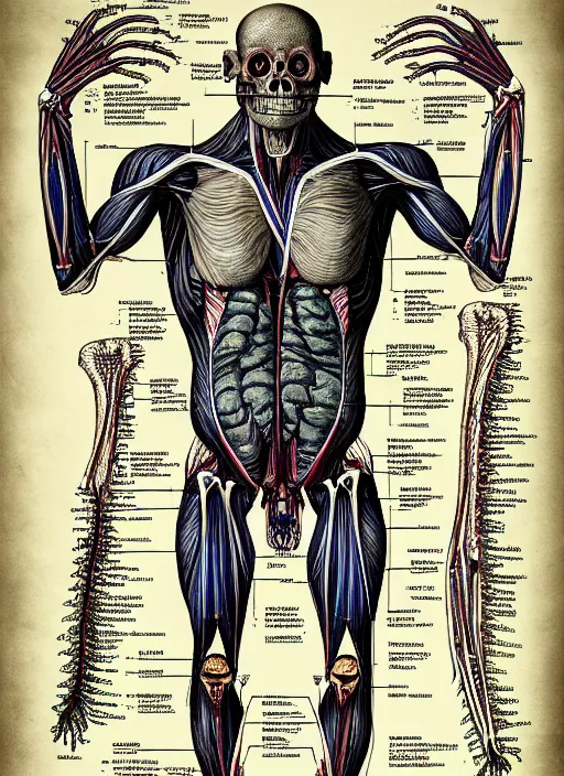 Prompt: academic anatomical diagram poster of a cryptid goblin