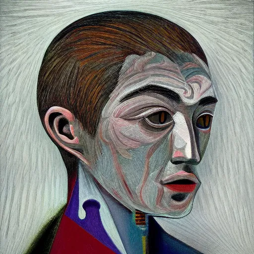 Prompt: Intricate five star Dream facial portrait by Pablo Picasso, oil on canvas, high detail, matte finish, high contrast, 3d depth, masterpiece, vivid colors, artstationhd