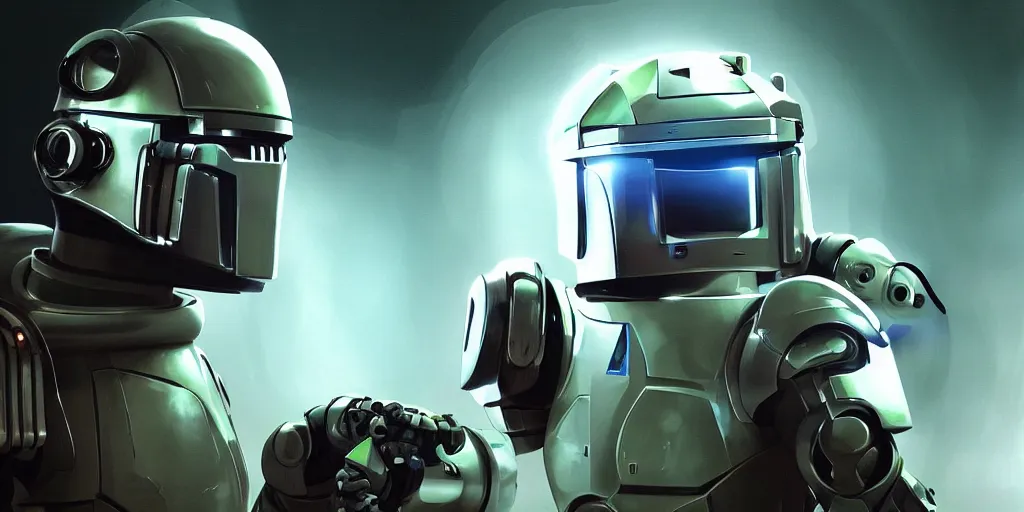 Image similar to futuristic robot babies with rgb ambient lighting eye implants. the robots wears spacesuits, and explores the cosmos on rocket space jet skis. science fiction blockbuster movie teen nebulous or my robot ate my homework, dramatic lighting, style of mandalorian, rougue one, shrek