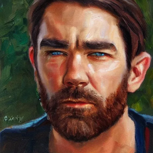 Prompt: antony starr, classic portrait, oil painting