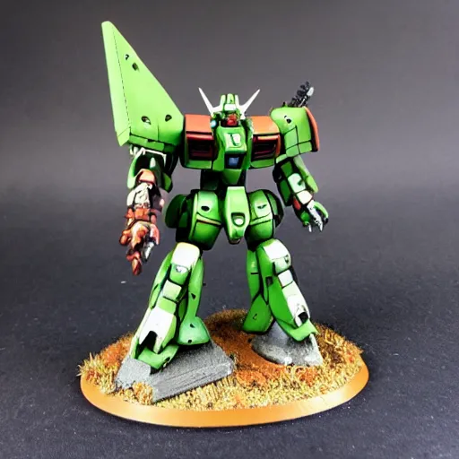 Image similar to Gundam Frankenmech, painted Battletech miniature