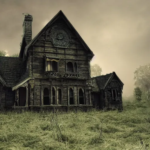 Prompt: a goth, macabre house [ sitting in the middle of a swamp ]!, gothic, fantasy style, 3 d render digital painting rich unreal engine 4 k 4 k trending on behance photorealistic award winning