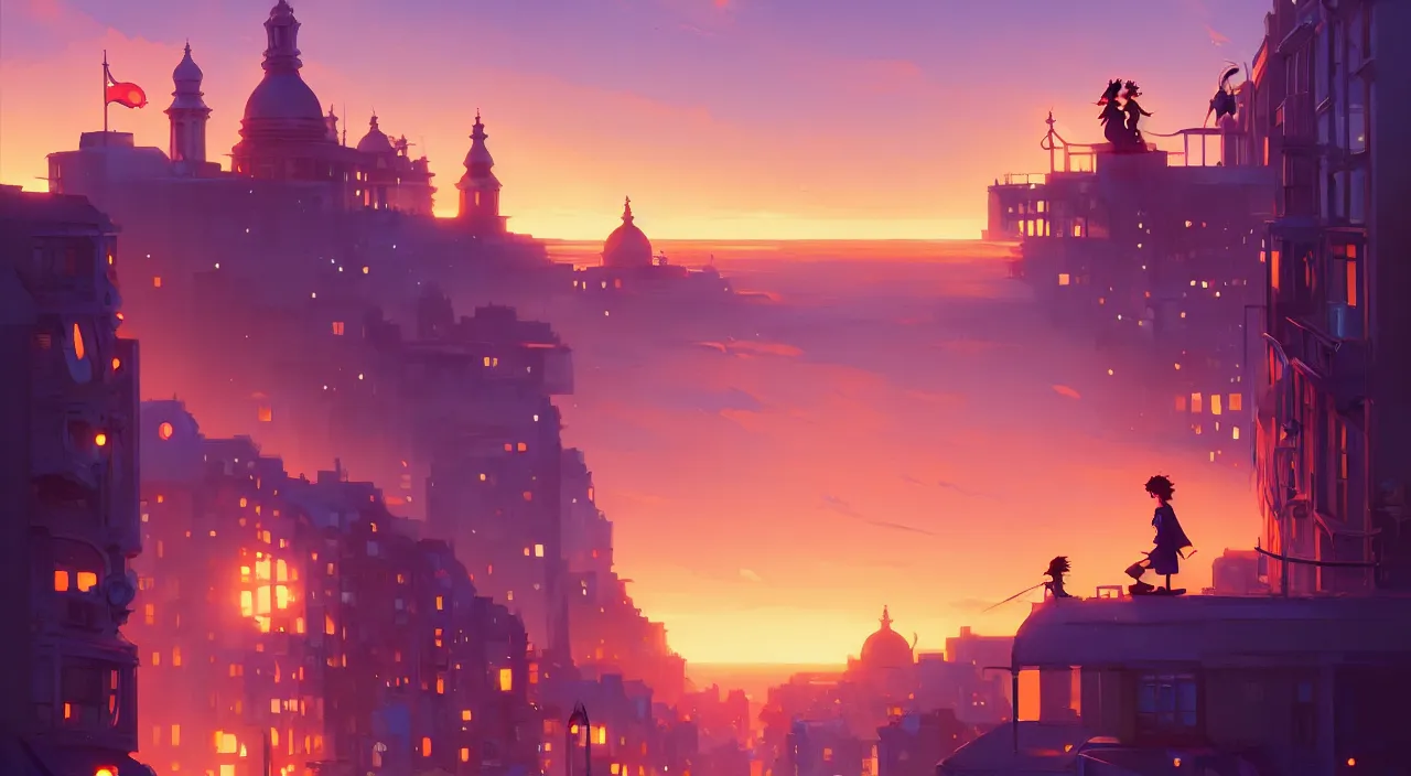 Image similar to The city of Brighton, England, official fanart behance hd by Jesper Ejsing, by RHADS, Makoto Shinkai and Lois van baarle, ilya kuvshinov, rossdraws global illumination