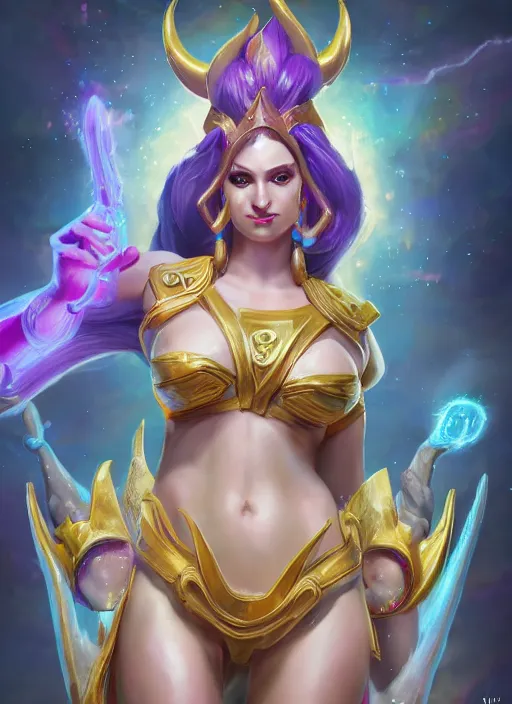 Prompt: divine soraka, from league of legends, health supporter, hyper detailed, pawg, digital art, trending in artstation, cinematic lighting, studio quality, smooth render, unreal engine 5 rendered, octane rendered, art style by klimt and nixeu and ian sprigger and wlop and krenz cushart