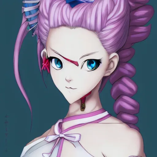 Prompt: portrait of ninja marie antoinette, anime fantasy illustration by tomoyuki yamasaki, kyoto studio, madhouse, ufotable, trending on artstation