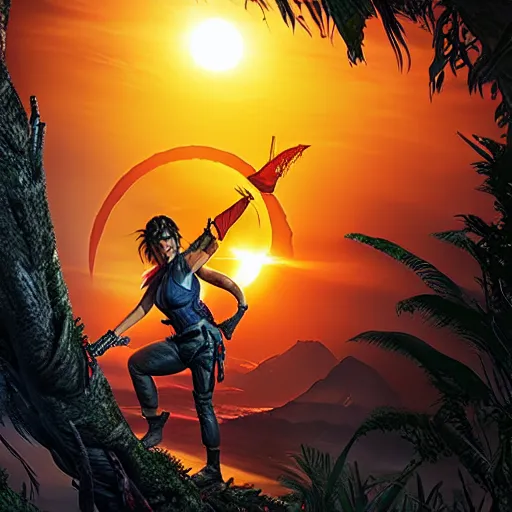 Image similar to alex jones stars in shadow of the tomb raider, video game footage