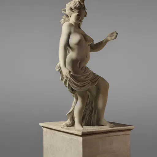 Image similar to a marble statue of a woman dancing,