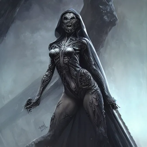 Prompt: beautiful female sith, intricate detail, royo, vallejo, frazetta, giger, whealan, hd, unreal engine,