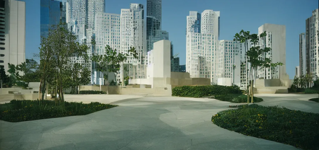 Prompt: yakhcal designed by im pei. landscape design by richard burle marx. fujinon premista 1 9 - 4 5 mm t 2. 9. portra 8 0 0.