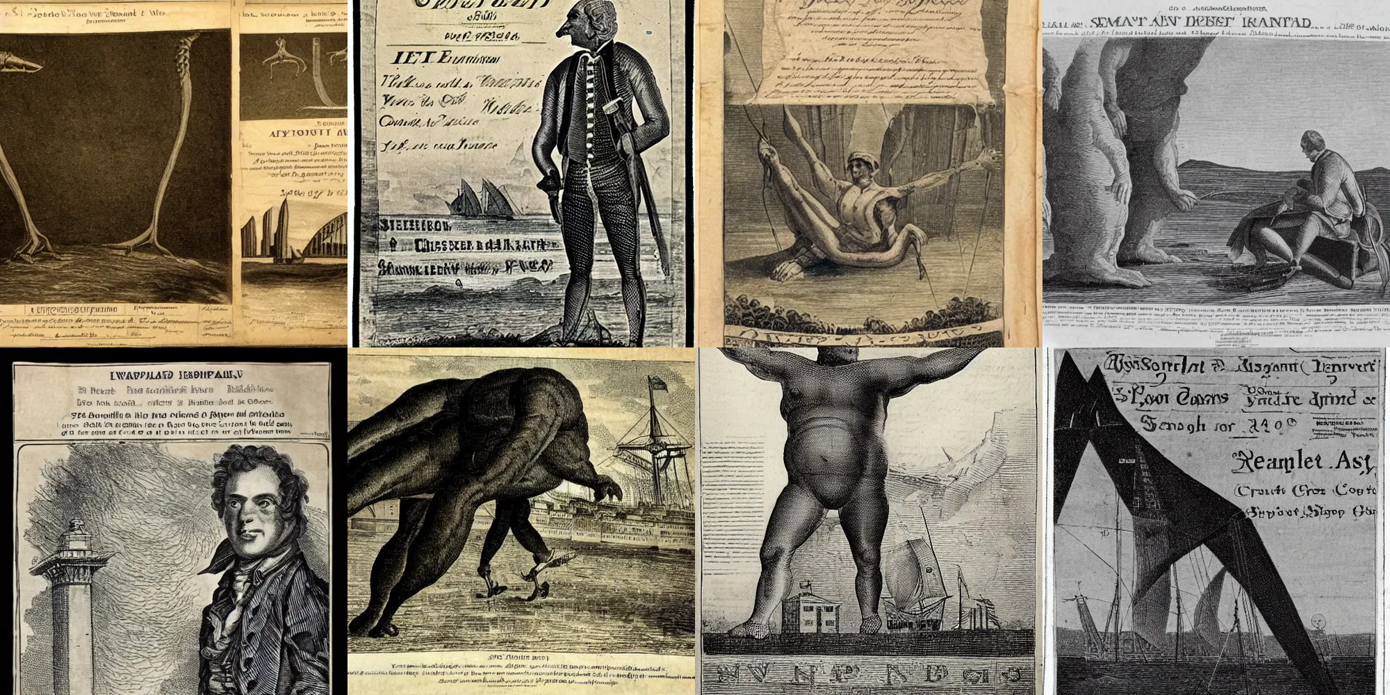 Prompt: report from 1 7 8 9 sydney australia of a giant that was captured