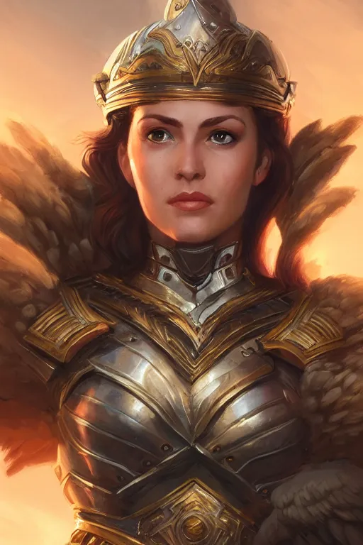 Image similar to amazon valkyrie athena, d & d, fantasy, portrait, highly detailed, headshot, digital painting, trending on artstation, concept art, sharp focus, illustration, art by artgerm and greg rutkowski and magali villeneuve