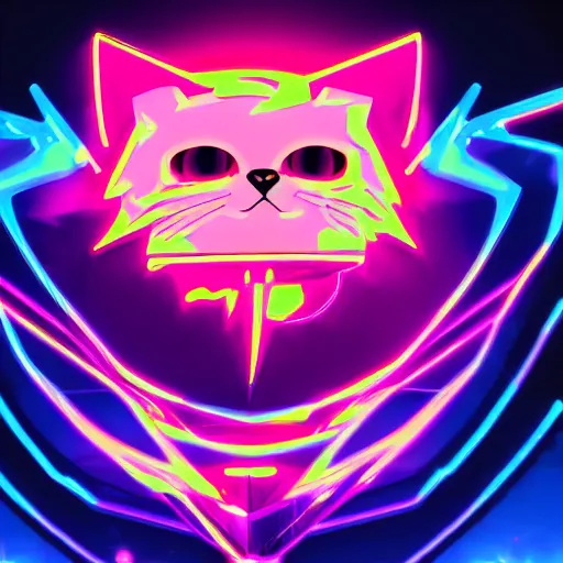 Image similar to anime lightning cat, portrait, vaporwave, synthwave, neon, vector graphics, cinematic, volumetric lighting, f 8 aperture, cinematic eastman 5 3 8 4 film