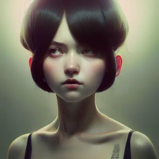 Image similar to girl large power cables going inside head by tom bagshaw and ilya kuvshinov, rtx rendering, octane render 1 2 8 k, maya, extreme high intricate details by wlop, digital anime art by ross tran, medium shot, close up shot, composition by sana takeda, dramatic lighting by greg rutkowski