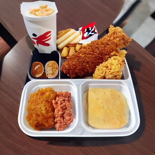 Prompt: kfc full set meal