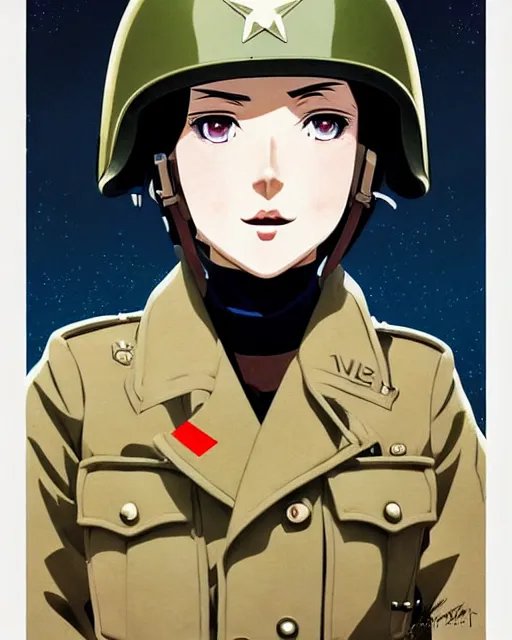 Image similar to ww 2 german soldier, snow, helmet | | very very anime!!!, fine - face, audrey plaza, realistic shaded perfect face, fine details. anime. realistic shaded lighting poster by ilya kuvshinov katsuhiro otomo ghost - in - the - shell, magali villeneuve, artgerm, jeremy lipkin and michael garmash and rob rey