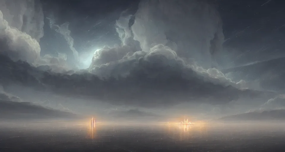 Prompt: gargantuan evil god in the cloud, intricate, elegant, glowing lights, highly detailed, digital painting, artstation, concept art, smooth, sharp focus, illustration, loneliness, great space, greg rutkowski, 4 k, very high resolution, astrophotography, processing, extremely hyperdetailed