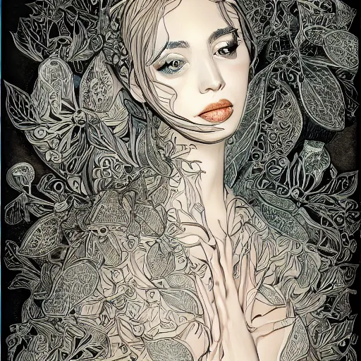 Prompt: the portrait of an unbelievably beautiful, elegant, graceful, sensual, and sophisticated young woman made of cucumbers, an ultrafine detailed illustration by james jean, intricate linework, bright colors, final fantasy, behance contest winner, vanitas, angular, altermodern, unreal engine 5 highly rendered, global illumination, radiant light, detailed and intricate environment