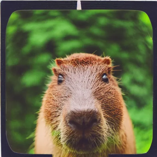 Image similar to polaroid of capybara