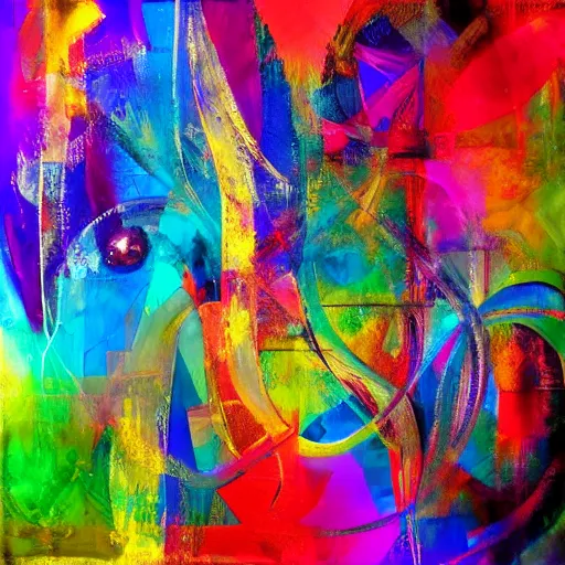 Image similar to abstract number 7 6 intricate expressive colorful