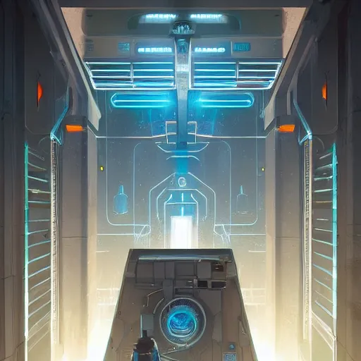 Image similar to imposing cyberbunk bank vault, detailed digital illustration by greg rutkowski, android netrunner