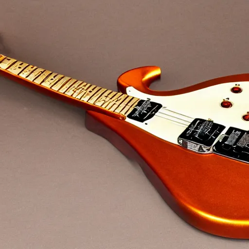 Image similar to an electric guitar made entirely out of money