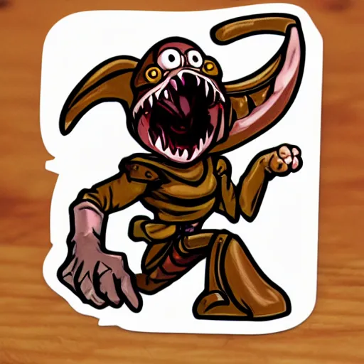 Image similar to a sticker of a mimic from dungeons and dragons