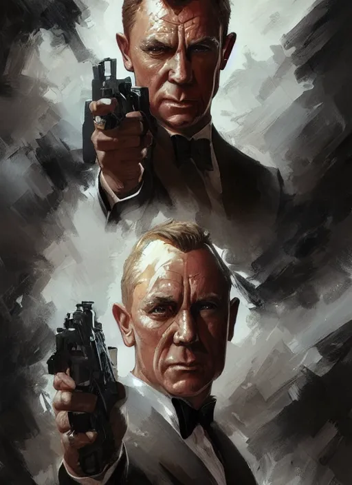 Image similar to Portrait James Bond, marvel comics, dark, intricate, highly detailed, smooth, artstation, digital illustration by Ruan Jia and Mandy Jurgens and Artgerm and Wayne Barlowe and Greg Rutkowski and Frank Frazetta